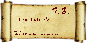 Tiller Bulcsú névjegykártya